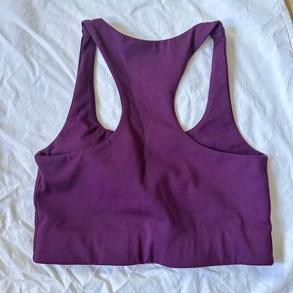 Girlfriend Collective Paloma Sports Bra Top in Plum - Picture 3 of 5